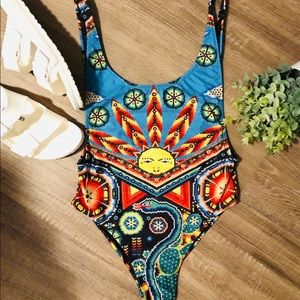 Motel Rocks Earth Goddess One Piece Swimsuit Small